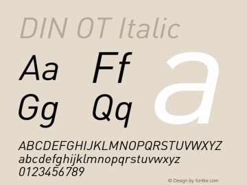 DINOT-Italic Version 7.504; 2005; Build 1020图片样张