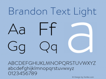 BrandonText-Light Version 001.000; ttfautohint (v1.3)图片样张