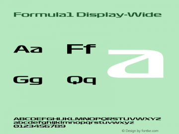 Formula1 Display Wide Version 1.001;PS 1.1;hotconv 1.0.88;makeotf.lib2.5.647800图片样张