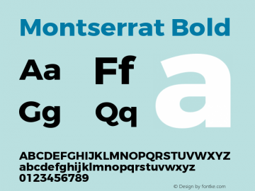 Montserrat Bold Version 3.100;PS 003.100;hotconv 1.0.88;makeotf.lib2.5.64775图片样张