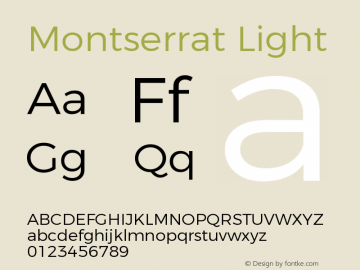 Montserrat-Light Version 3.100;PS 003.100;hotconv 1.0.88;makeotf.lib2.5.64775图片样张