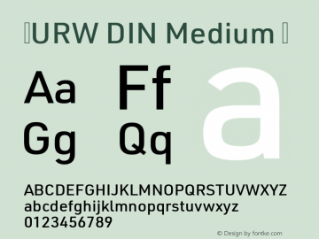 ☞URW DIN Medium Version 3.00;com.myfonts.urw.urw-din.medium.wfkit2.kgWW图片样张