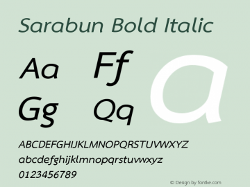 Sarabun Bold Italic Version 1.3.2 2013图片样张