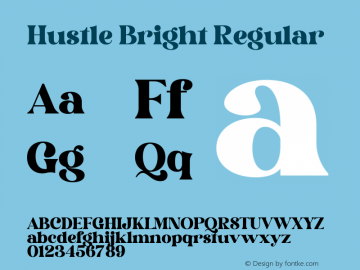 Hustle Bright Version 1.00;May 7, 2021;FontCreator 13.0.0.2683 64-bit图片样张