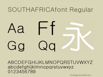 SOUTHAFRICAfont Regular 图片样张