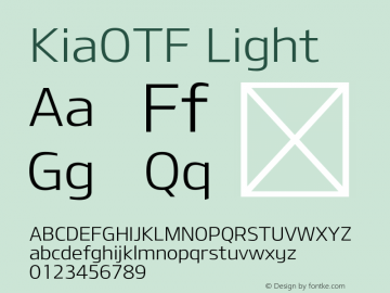KiaOTF Light Version 1.200;PS 1;hotconv 1.0.69;makeotf.lib2.5.35818图片样张