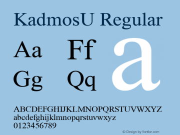 KadmosU Regular Version 1.001图片样张