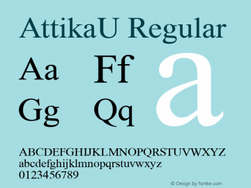 AttikaU Regular Version 0.060 April 2005图片样张
