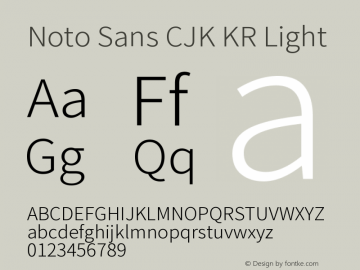 Noto Sans CJK KR Light Version 1.0图片样张