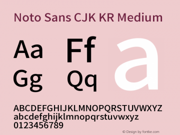 Noto Sans CJK KR Medium Version 1.0图片样张