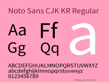 Noto Sans CJK KR Regular Version 1.0图片样张