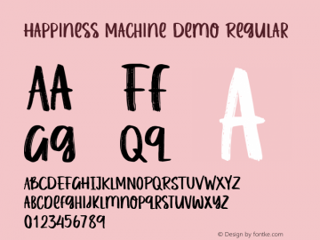 Happiness Machine Demo Version 1.00;June 6, 2021;FontCreator 12.0.0.2565 64-bit图片样张