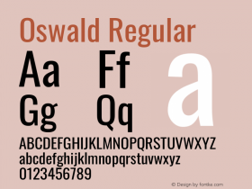 Oswald Regular Version 4.103图片样张