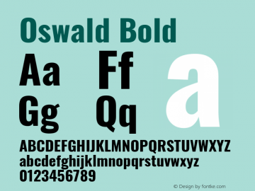Oswald Bold Version 4.103; ttfautohint (v1.8.3)图片样张