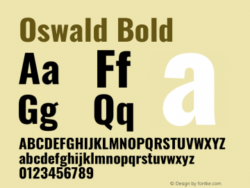 Oswald Bold Version 4.103图片样张