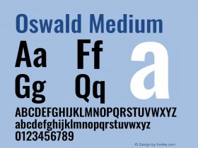 Oswald Medium Version 4.103图片样张