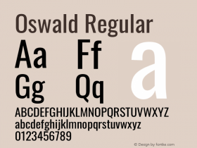 Oswald Regular Version 4.103图片样张