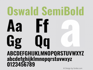 Oswald SemiBold Version 4.103图片样张