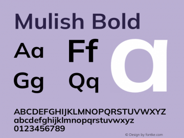 Mulish Bold Version 3.603图片样张