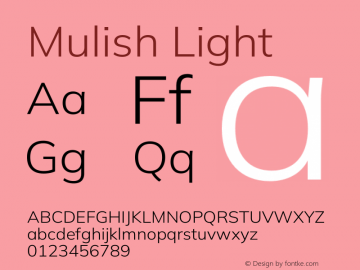 Mulish Light Version 3.603图片样张