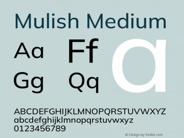 Mulish Medium Version 3.603图片样张