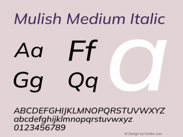 Mulish Medium Italic Version 3.603图片样张