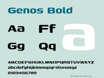Genos Bold Version 1.010; ttfautohint (v1.8.3)图片样张