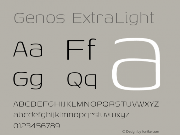 Genos ExtraLight Version 1.010; ttfautohint (v1.8.3)图片样张