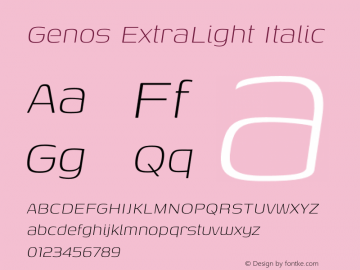 Genos ExtraLight Italic Version 1.010图片样张