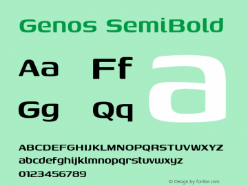 Genos SemiBold Version 1.010; ttfautohint (v1.8.3)图片样张
