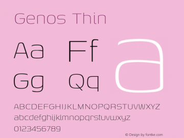 Genos Thin Version 1.010; ttfautohint (v1.8.3)图片样张