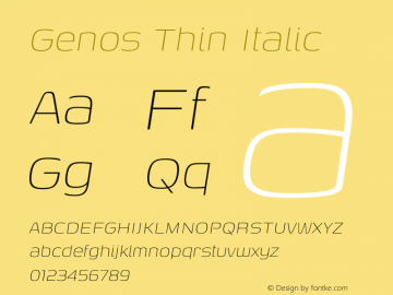 Genos Thin Italic Version 1.010图片样张