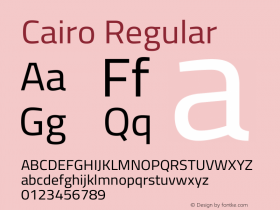 Cairo Regular Version 3.117图片样张