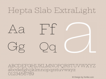 Hepta Slab ExtraLight Version 1.102图片样张