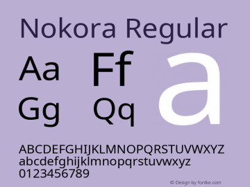 Nokora Regular Version 8.000; ttfautohint (v1.8.3)图片样张