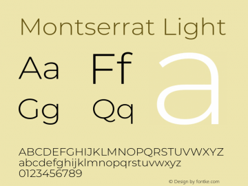 Montserrat Light Version 8.001图片样张