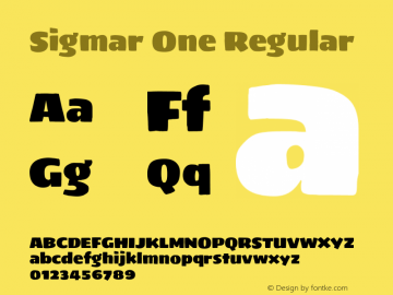 Sigmar One Regular Version 2.000图片样张
