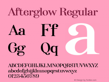 Afterglow Version 1.00;May 20, 2020;FontCreator 12.0.0.2525 32-bit图片样张