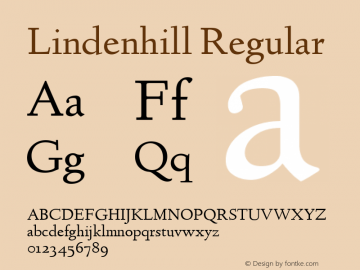 Lindenhill Version 1.20;May 20, 2020;FontCreator 12.0.0.2525 32-bit图片样张