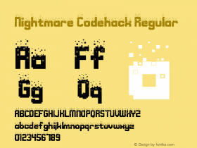 Nightmare Codehack Version 1.00;August 1, 2018;FontCreator 11.5.0.2422 64-bit图片样张