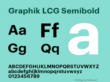 GraphikLCG-Semibold Version 1.2; 2012 Latin, Cyrillic and Greek图片样张