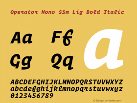 Operator Mono SSm Lig Bold Italic Version 1.200图片样张