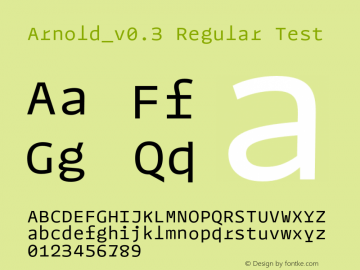 Arnold Test v03 Version 0.003;PS 000.003;hotconv 1.0.88;makeotf.lib2.5.64775图片样张