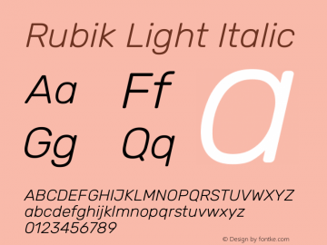 Rubik Light Italic Version 2.103图片样张