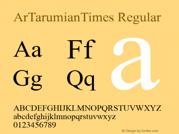 ArTarumianTimes MS core font:V1.00图片样张