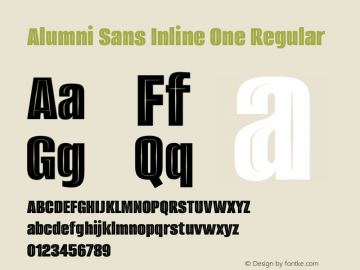 Alumni Sans Inline One Regular Version 1.100图片样张