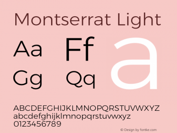 Montserrat Light Version 6.001图片样张