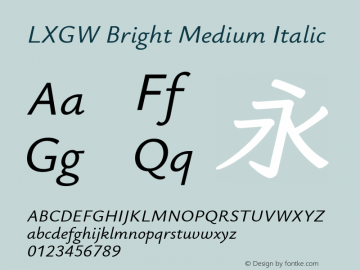 LXGW Bright Medium Italic Version 1.221图片样张