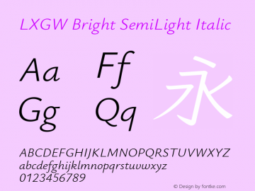 LXGW Bright SemiLight Italic Version 1.221图片样张