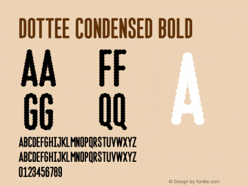 Dottee Condensed Bold Version 5.002图片样张
